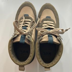 Madewell The Sneaker Boot in Nylon and Suede Size 9.5 in Golden Spinach Multi